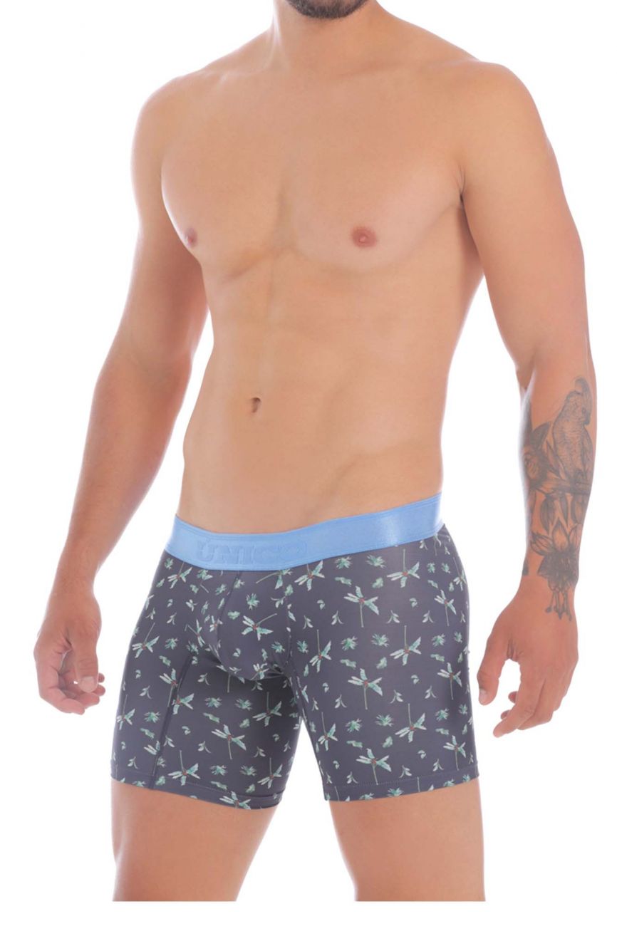 Unico 20070100234 Palm Tree Boxer Briefs Color 90-Blue - DealByEthan.gay loves Unico