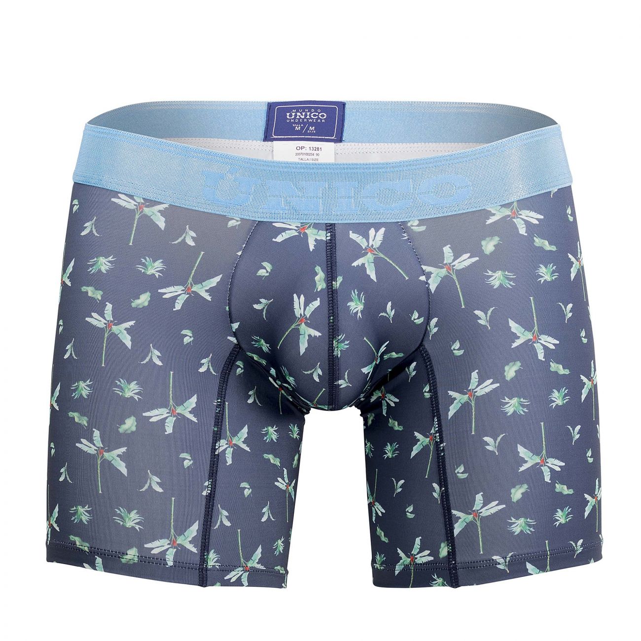 Unico 20070100234 Palm Tree Boxer Briefs Color 90-Blue - DealByEthan.gay loves Unico