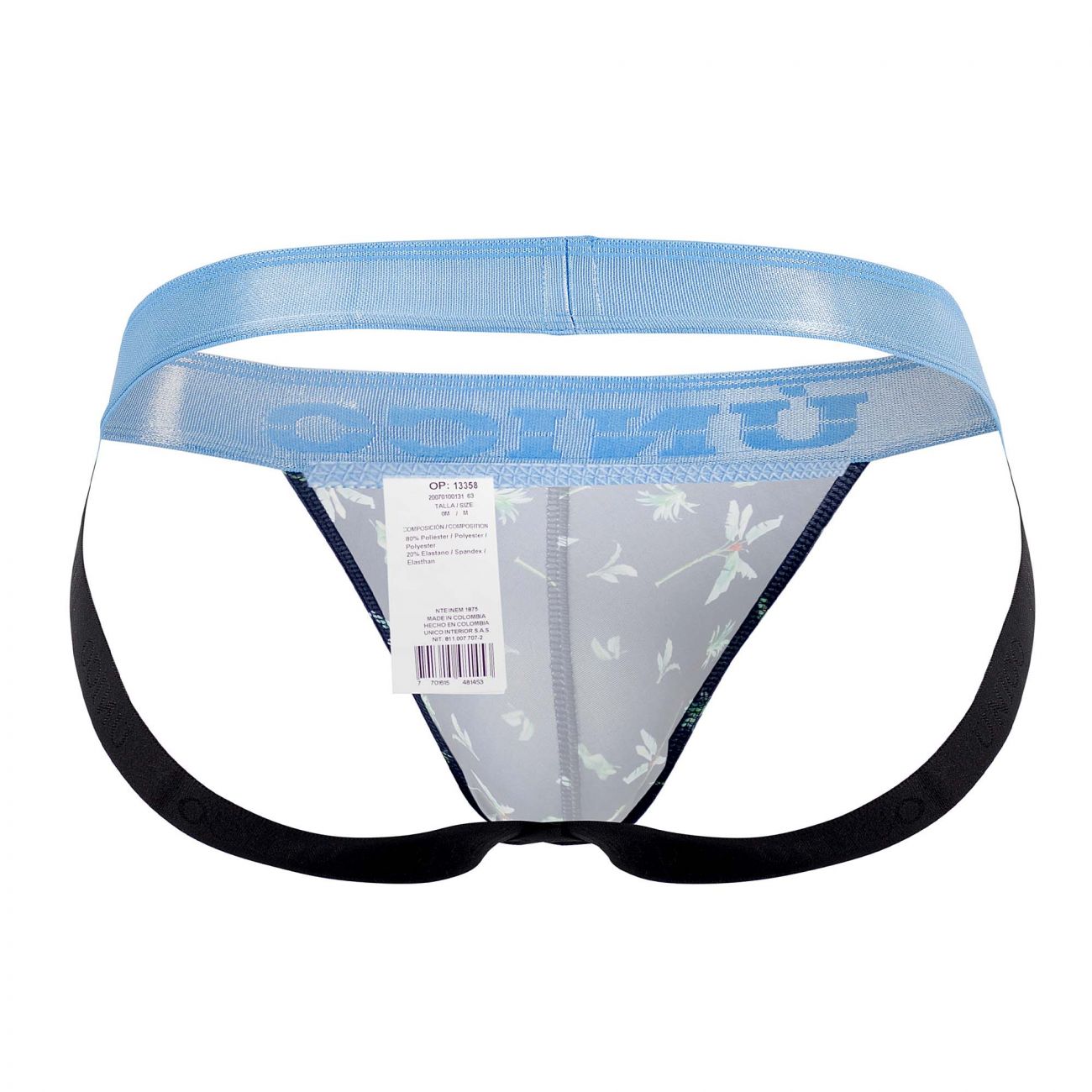 Unico 20070301234 Palm Tree Jockstrap Color 90-Blue - DealByEthan.gay loves Unico