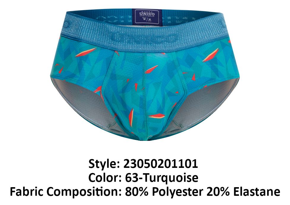 Unico 23050201101 Efige Briefs Color 63-Turquoise - DealByEthan.gay loves Unico
