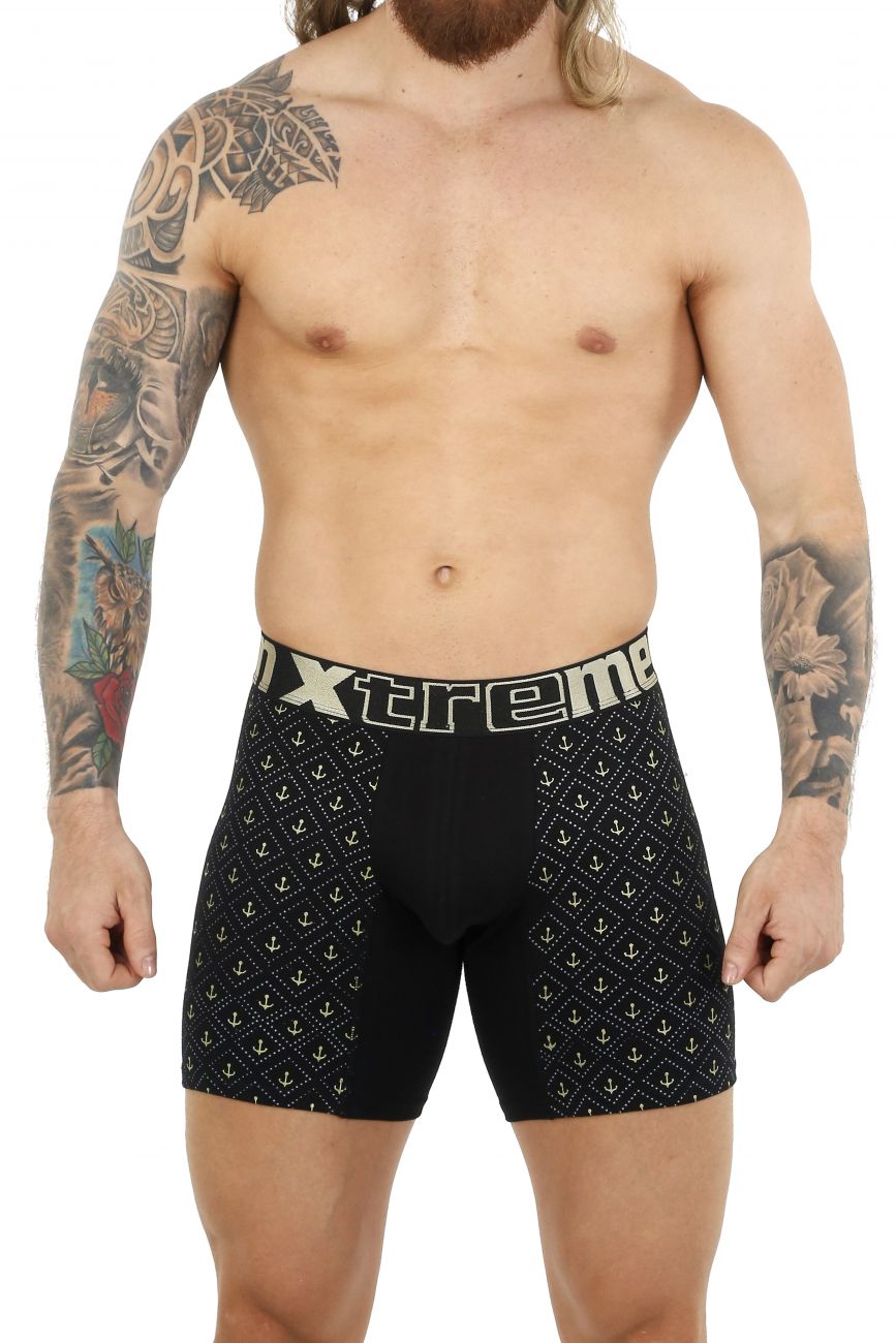 Xtremen 51461 Cotton Boxer Briefs Color Black - DealByEthan.gay loves Xtremen