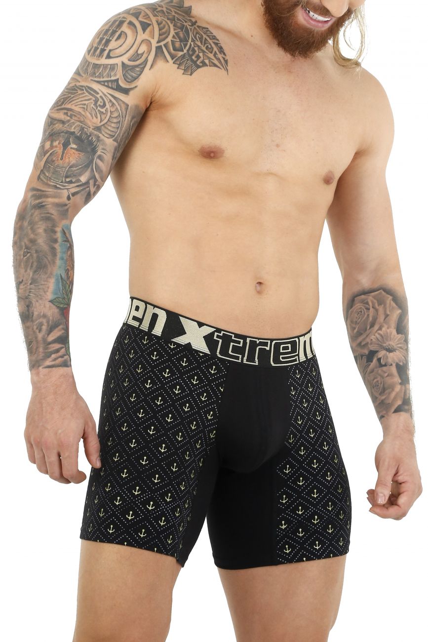 Xtremen 51461 Cotton Boxer Briefs Color Black - DealByEthan.gay loves Xtremen