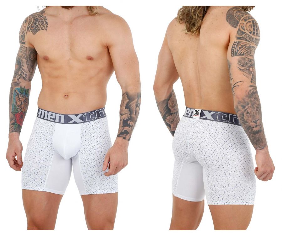 Xtremen 51461 Cotton Boxer Briefs Color White - DealByEthan.gay loves Xtremen