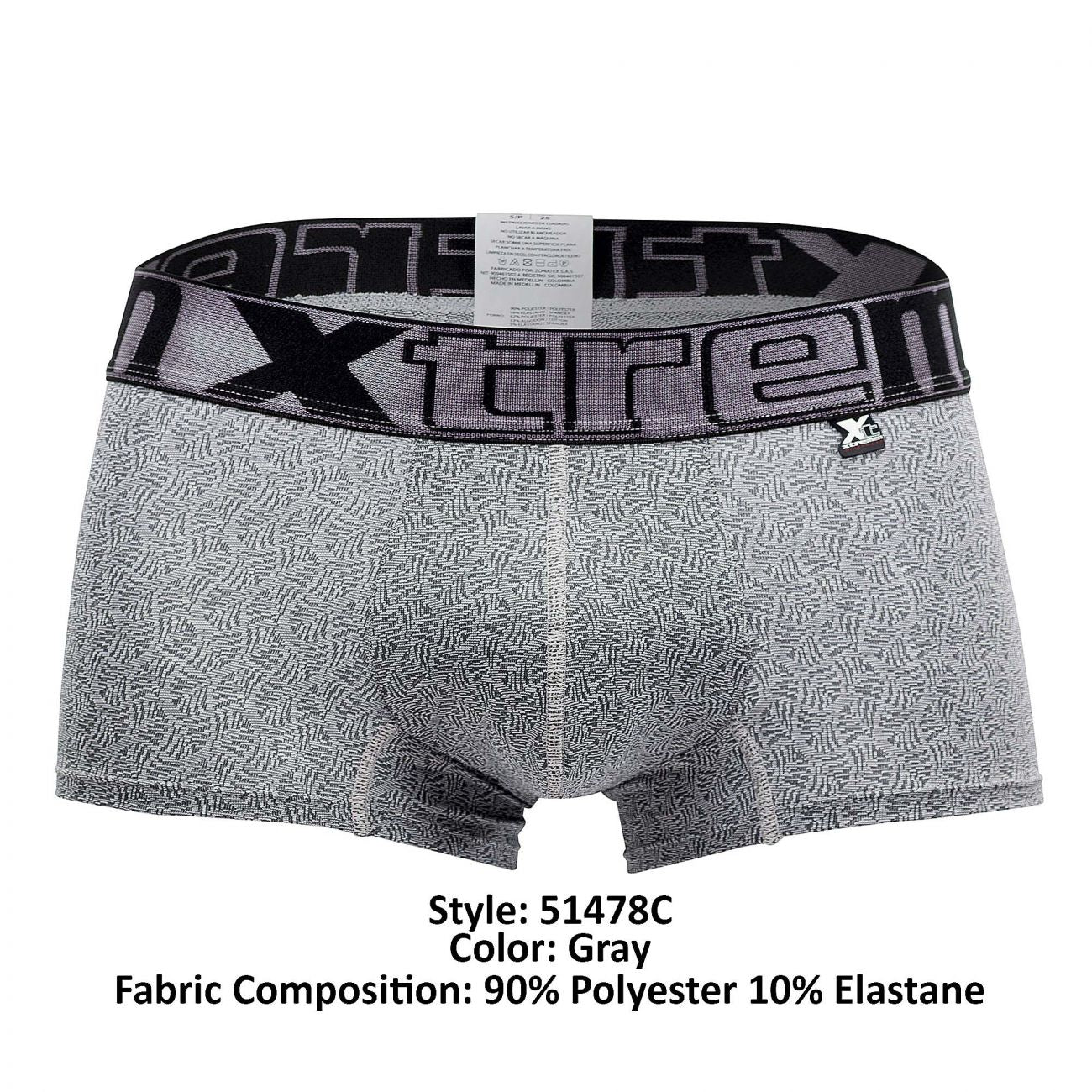 Xtremen 51478C Microfiber Jacquard Trunks Color Gray - DealByEthan.gay loves Xtremen