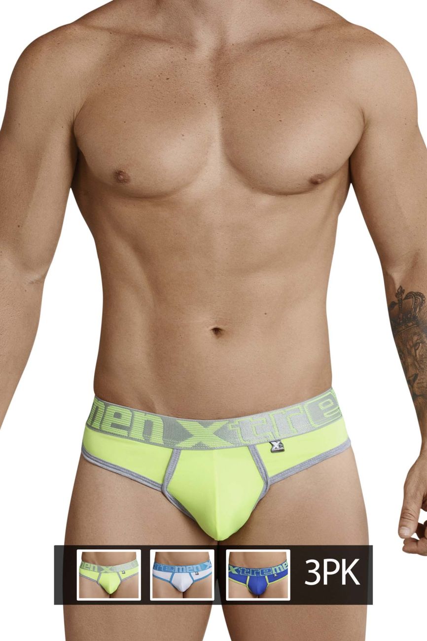 Xtremen 91031-3 3PK Thongs Color Green-White-Blue - DealByEthan.gay loves Xtremen