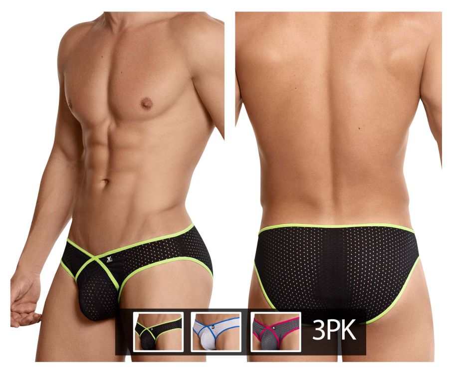Xtremen 91040-3 3PK Briefs Color Black-White-Gray - DealByEthan.gay loves Xtremen
