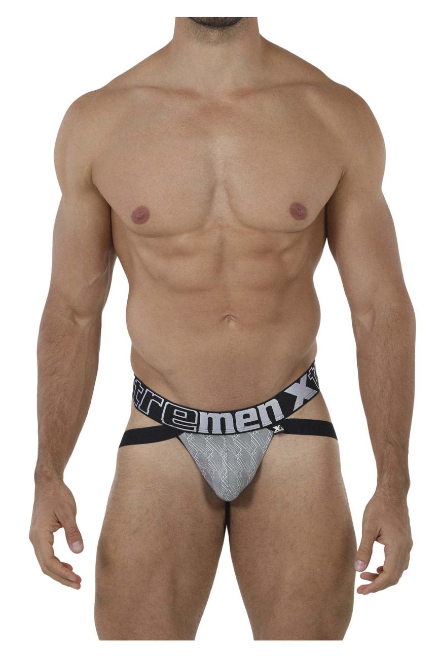 Xtremen 91069 Microfiber Jacquard Jockstrap Color Gray - DealByEthan.gay loves Xtremen