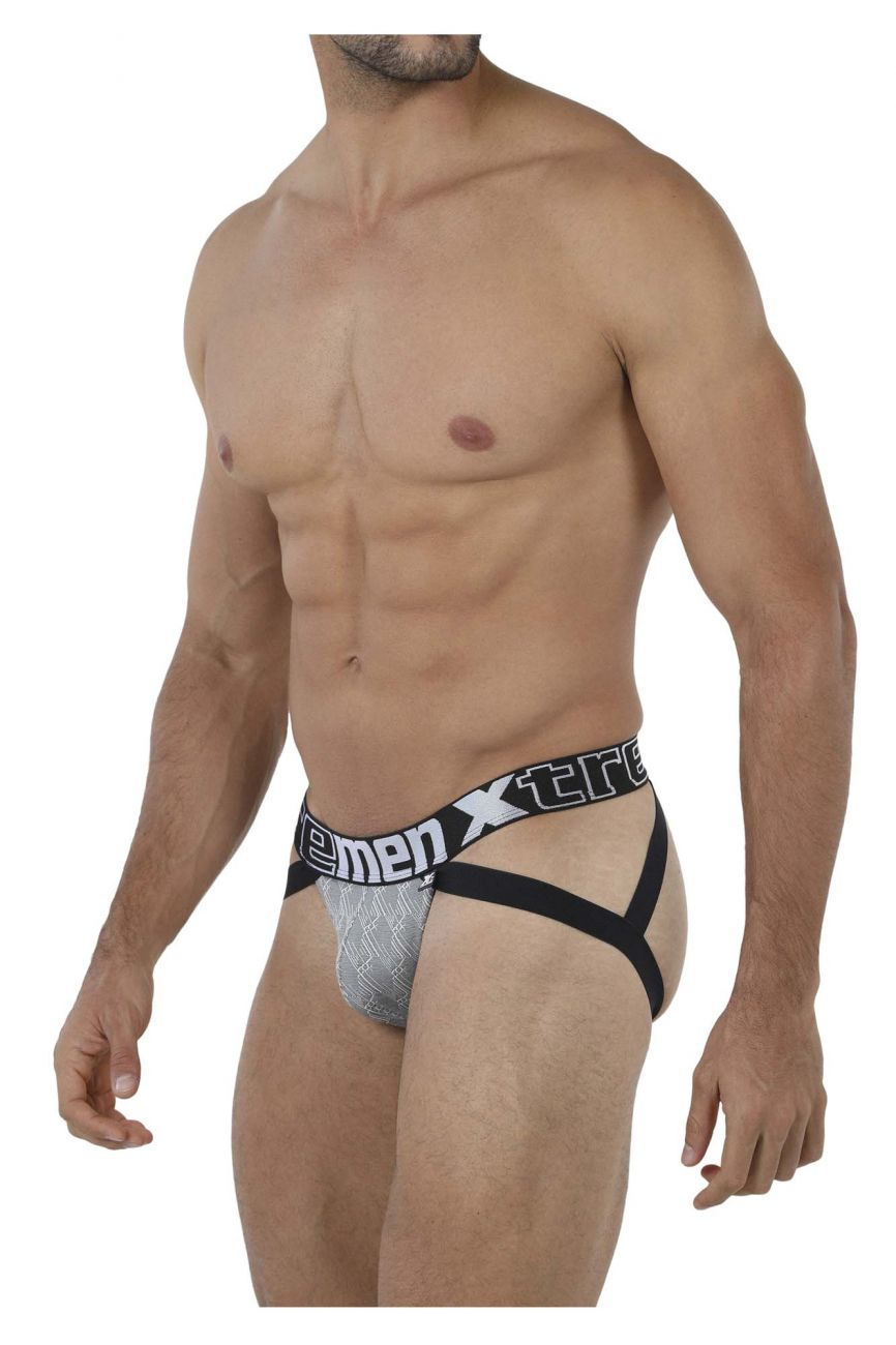 Xtremen 91069 Microfiber Jacquard Jockstrap Color Gray - DealByEthan.gay loves Xtremen