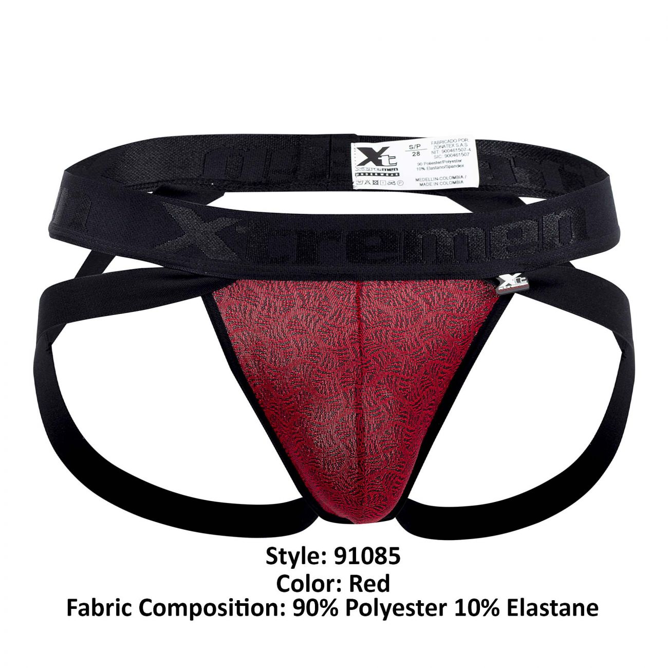 Xtremen 91085 Microfiber Jacquard Jockstrap Color Red - DealByEthan.gay loves Xtremen