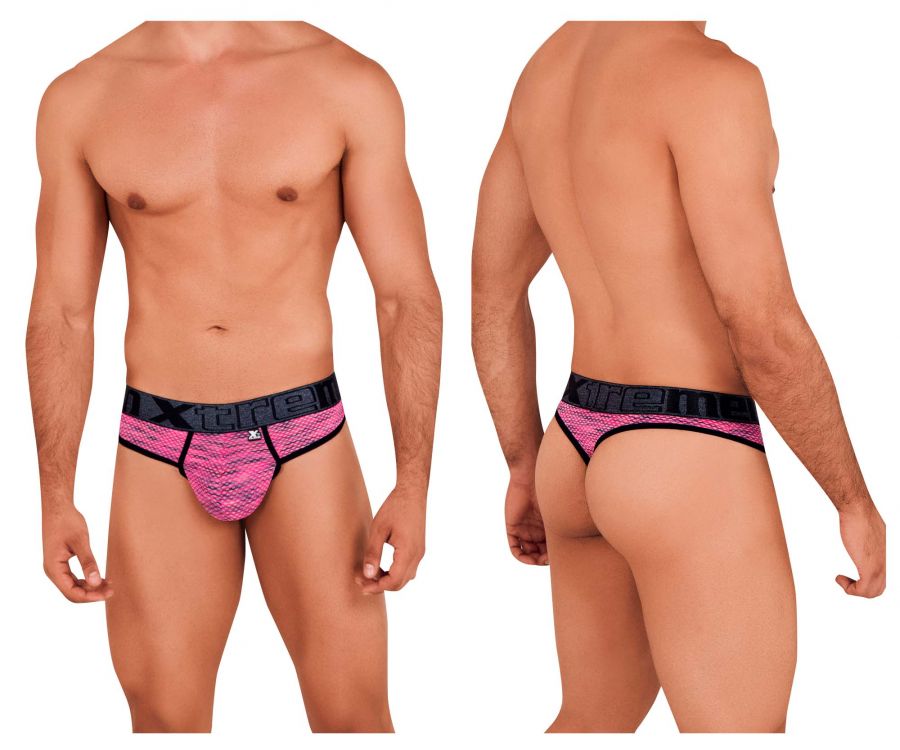 Xtremen 91100 Microfiber Mesh Thongs Color Pink - DealByEthan.gay loves Xtremen