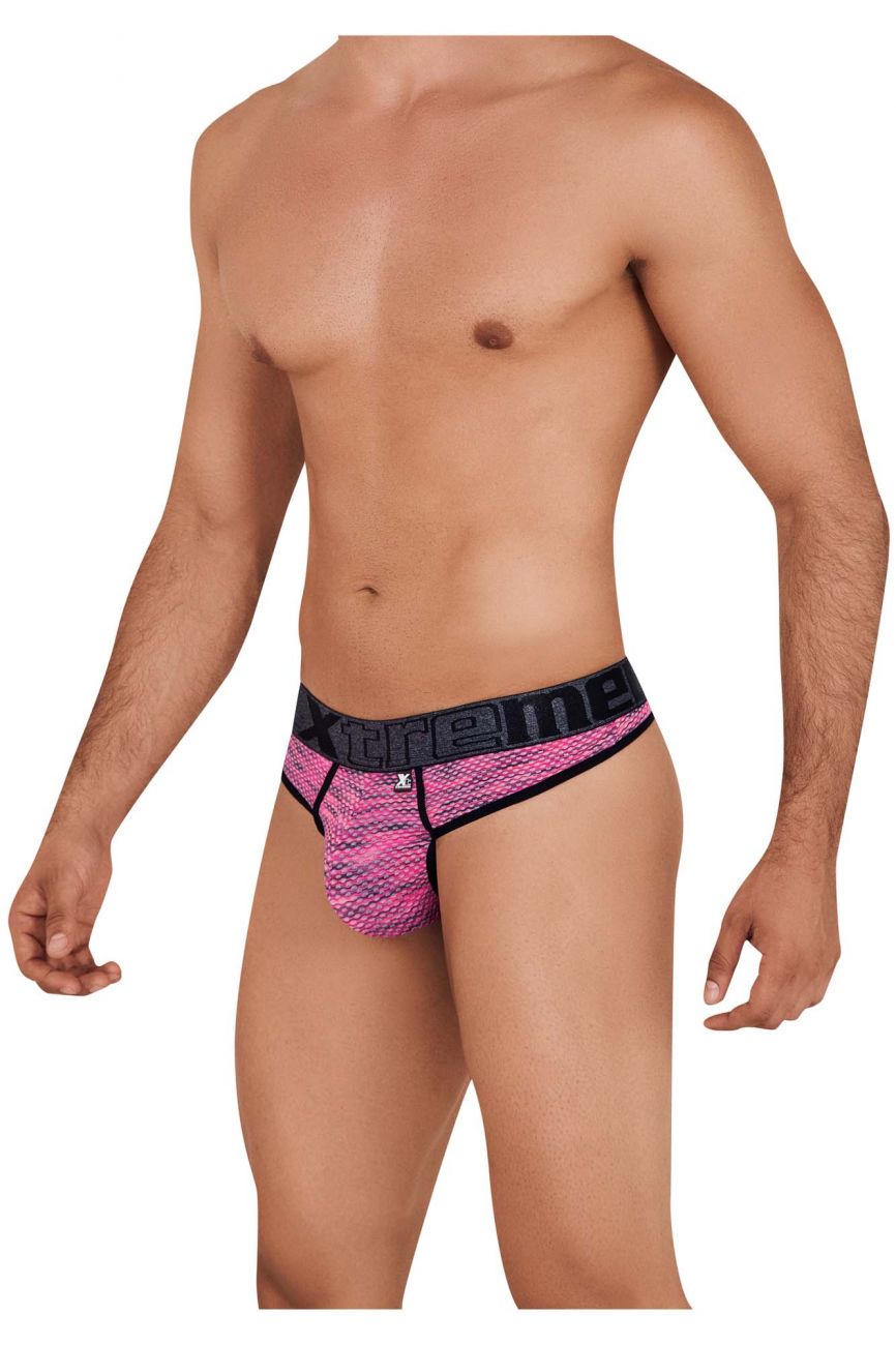 Xtremen 91100 Microfiber Mesh Thongs Color Pink - DealByEthan.gay loves Xtremen