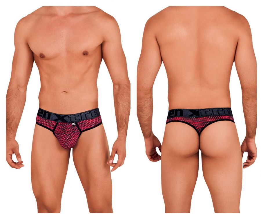 Xtremen 91100 Microfiber Mesh Thongs Color Red - DealByEthan.gay loves Xtremen
