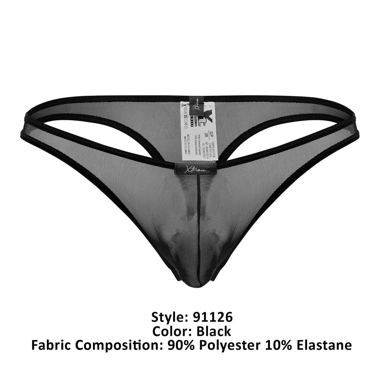 Xtremen 91126 Mesh Thongs Color Black - DealByEthan.gay loves Xtremen