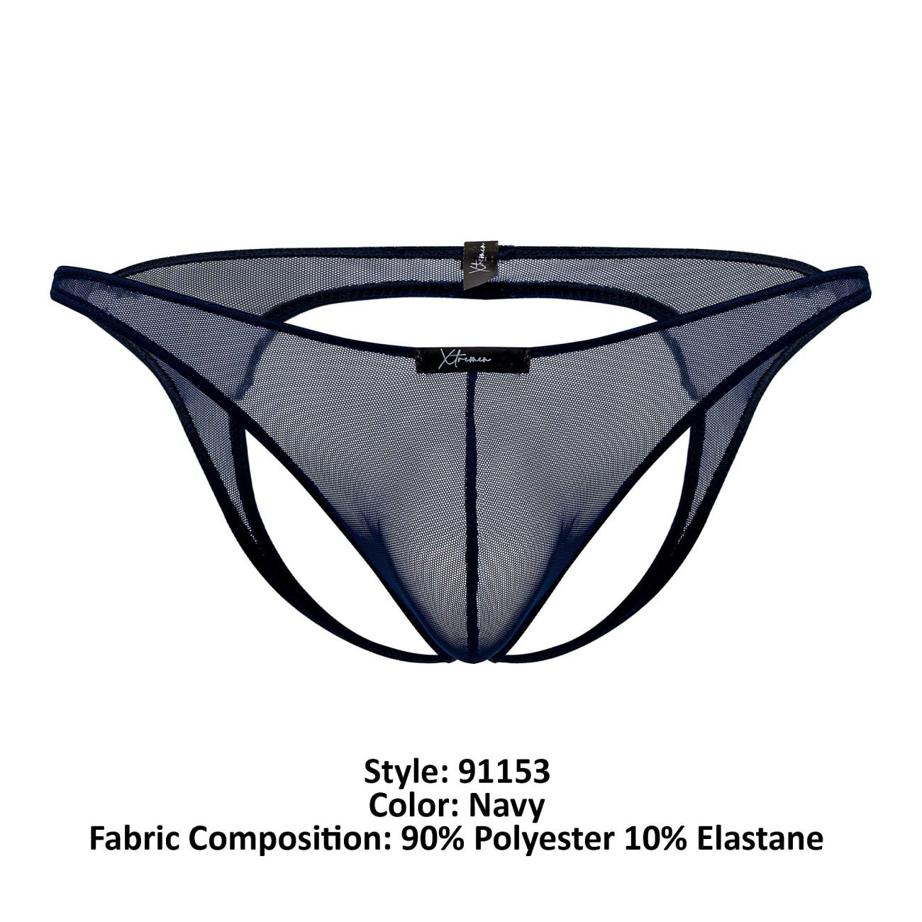 Xtremen 91153 Tulle mesh Jockstrap Color Navy - DealByEthan.gay loves Xtremen