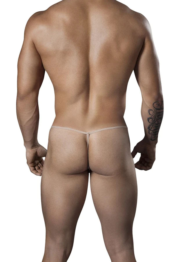 Transparent beige thong made of sheer fabric from candyman 99246 thongs collection to unleash your sensuality