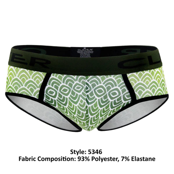 Clever 5346 Mask Piping Briefs Color Green is A Stylish Choice for the Art Lover