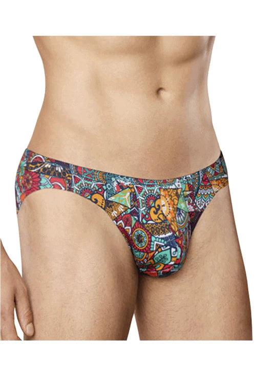 Doreanse 1217-prn groovy bikini color printed vibrant patterned men’s briefs with colorful geometric and animal motifs