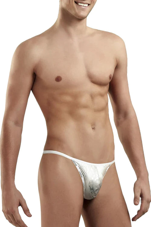 Unleash Your Seductive Side with the Doreanse 1326-SLV Flashy G-String in Silver Snake