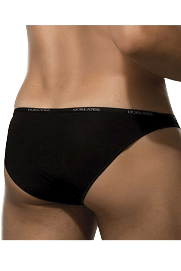 Black doreanse 1395-blk aire bikini briefs with smooth form-fitting design and subtle waistband logo