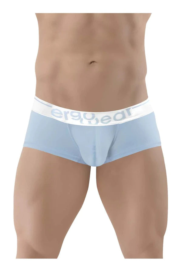 Light blue ergowear ew1309 max se ergonomic briefs with a white waistband featuring the ergo gear logo