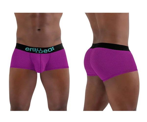 Purple ergowear ew1397 max mesh briefs with black waistband and teal logo combine comfort and style