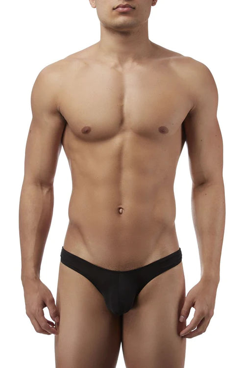 Black magic silk 4306 silk knit mini pouch thong made of smooth stretchy fabric with a form-fitting design