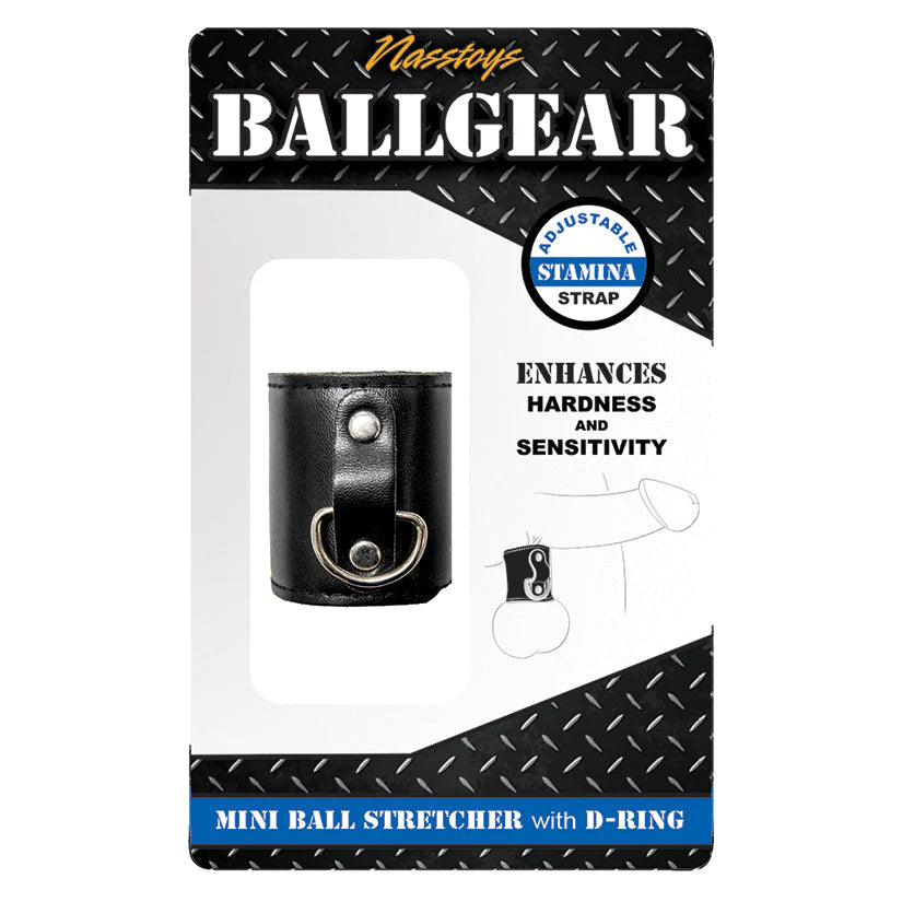 Nasstoys Ballgear Mini Ball Stretcher With D Ring-Black: Enhance Your Stamina and Sensitivity