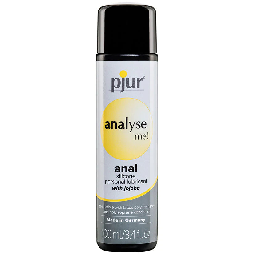 Pjur analyse me anal silicone personal lubricant with jojoba in a sleek black 3.4oz bottle for intimate use