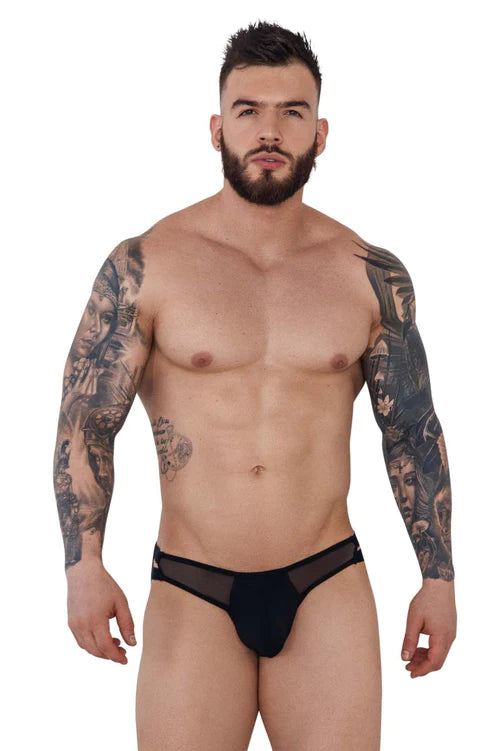 Black mesh pikante pik 1291 sziget briefs with a sleek form fitting design offering comfortable stylish underwear