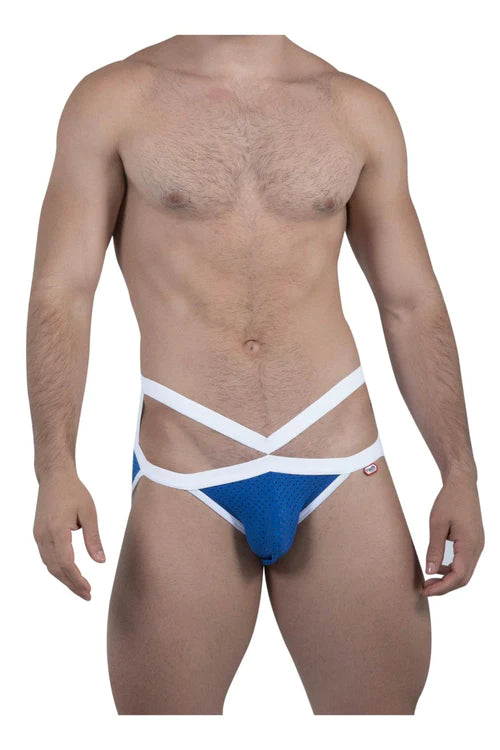 Blue and white strappy pikante pik 8729 leader briefs with bold modern design for stylish comfort and support