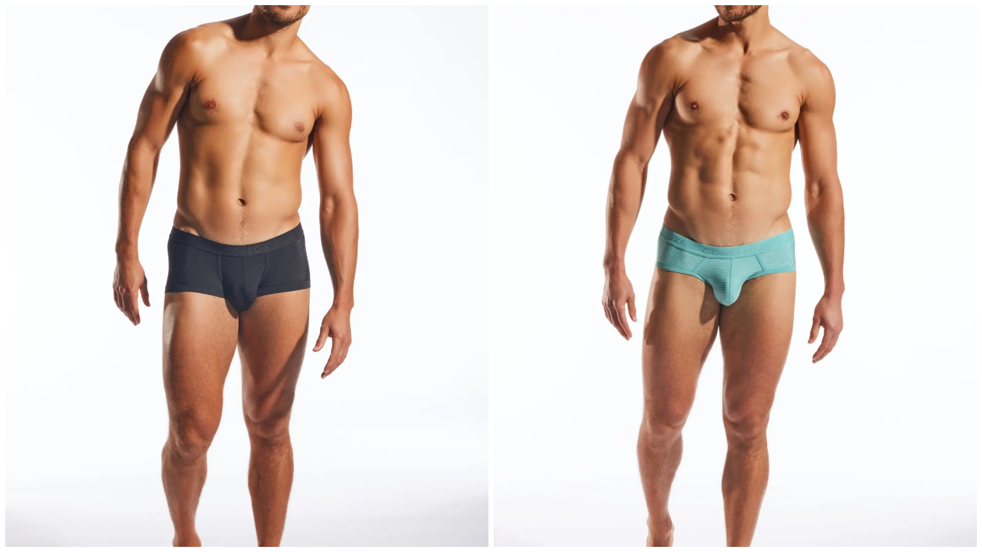 Dark blue and teal men’s briefs with smooth form fitting design featured in trunks vs briefs 2026 underwear article