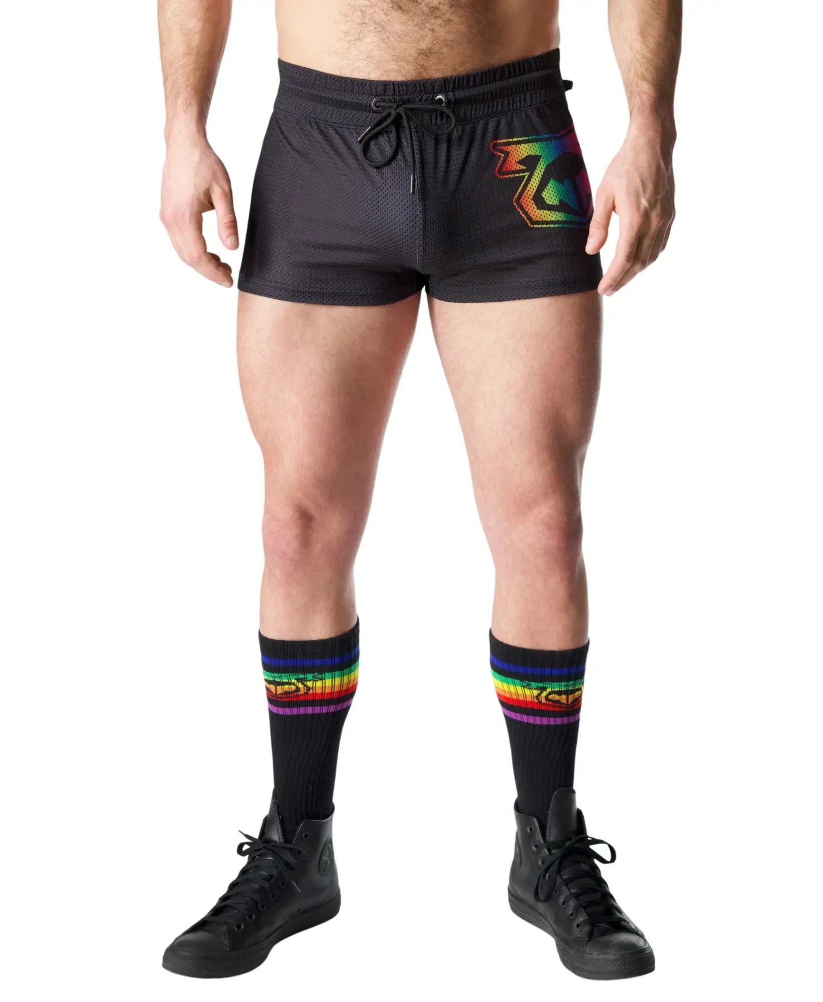 Nasty Pig Prism Pride Trunk Short: Athletic Mesh Meets Rainbow Expression