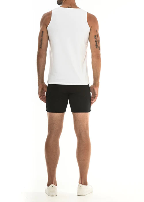 White sleeveless tank top with a simple clean design perfect for adding to your party wardrobe