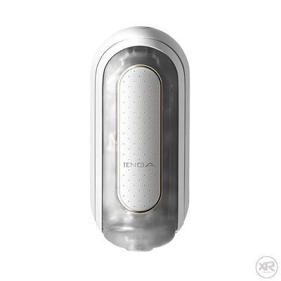 A white, oval-shaped object features a perforated panel over dark transparency.