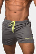 Jed North Men's Agile Bodybuilding 4'' Shorts w Zipper Pockets - Gray