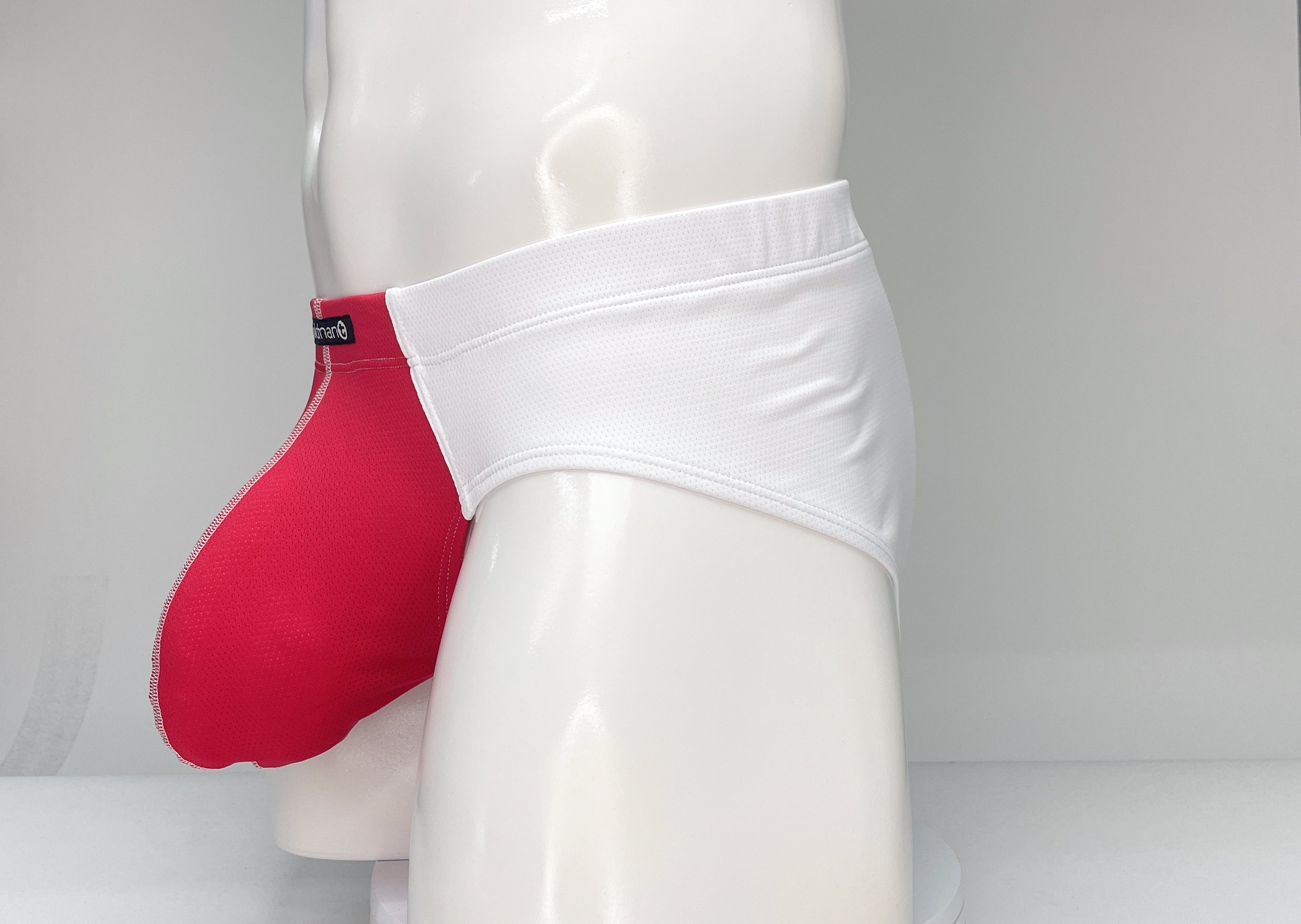 WildmanT Mesh Brief White and Red