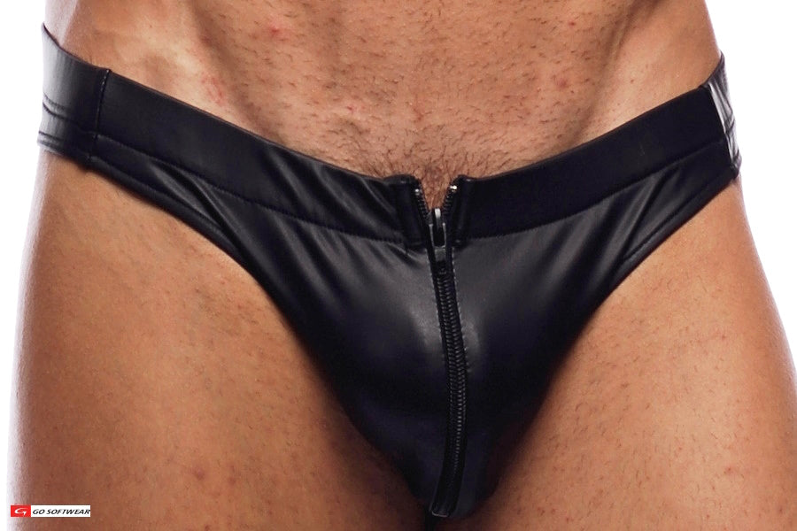 Bikini Noir de cuero sintético con cremallera