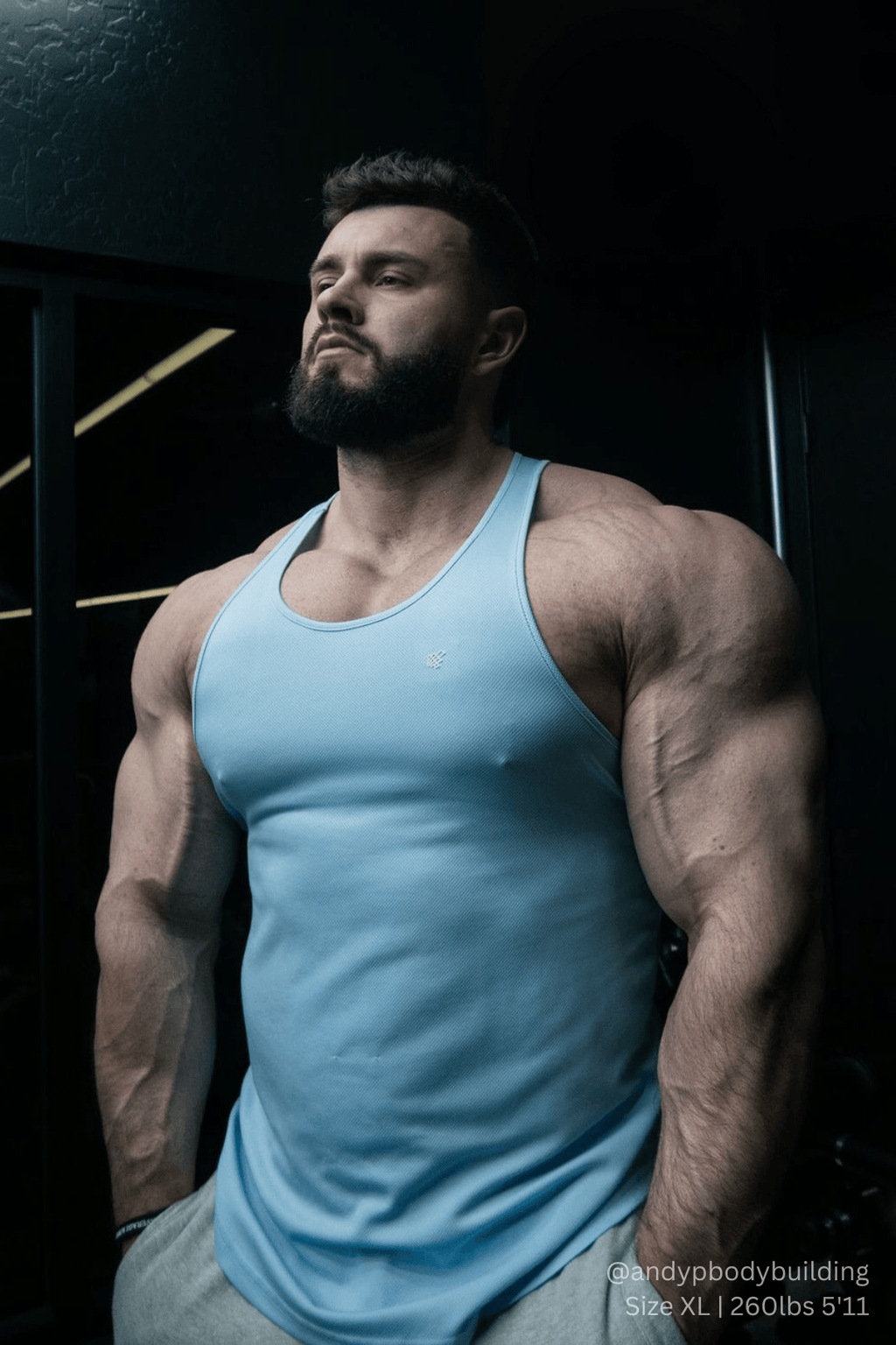 Jed North Fast-Dry Bodybuilding Workout Stringer - Hellblau