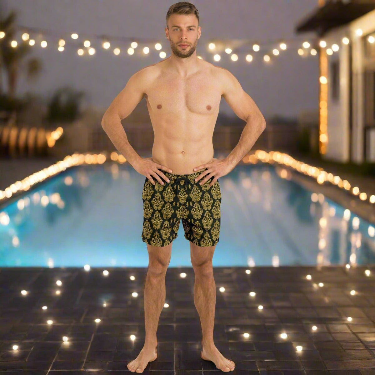 Maris Equi Gold Baroque Men's Swim Shorts