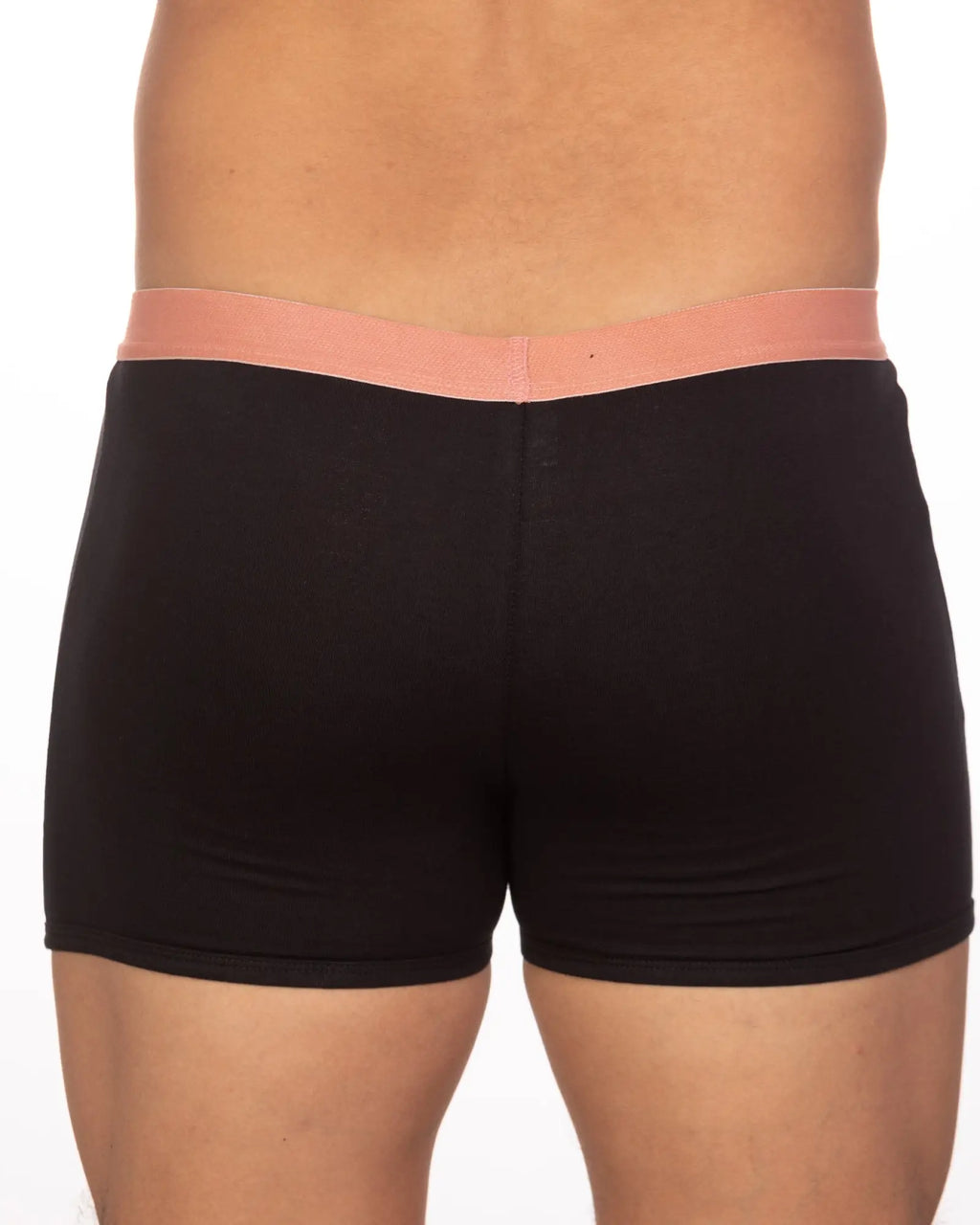 Black briefs with soft peach elastic waistband from 10-pack undergear basix alex two-tone trunk set
