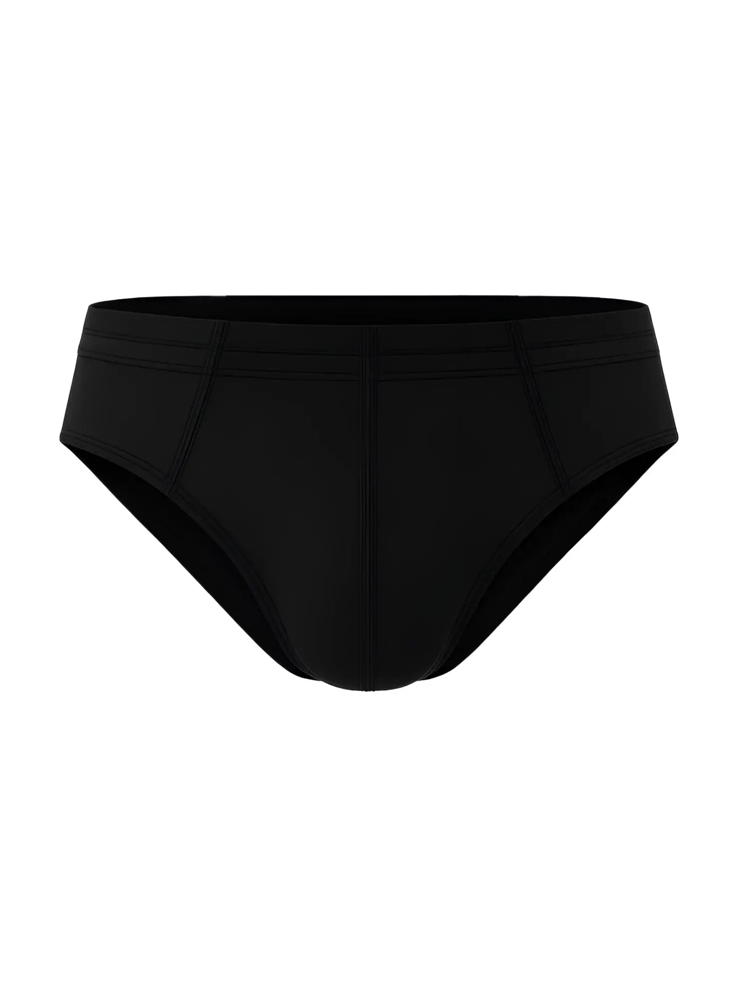 Black 100% cotton briefs with a smooth form-fitting design and subtle seam detailing