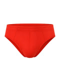 Bright red 100% cotton brief with smooth stretchy fabric and subtle seam detailing