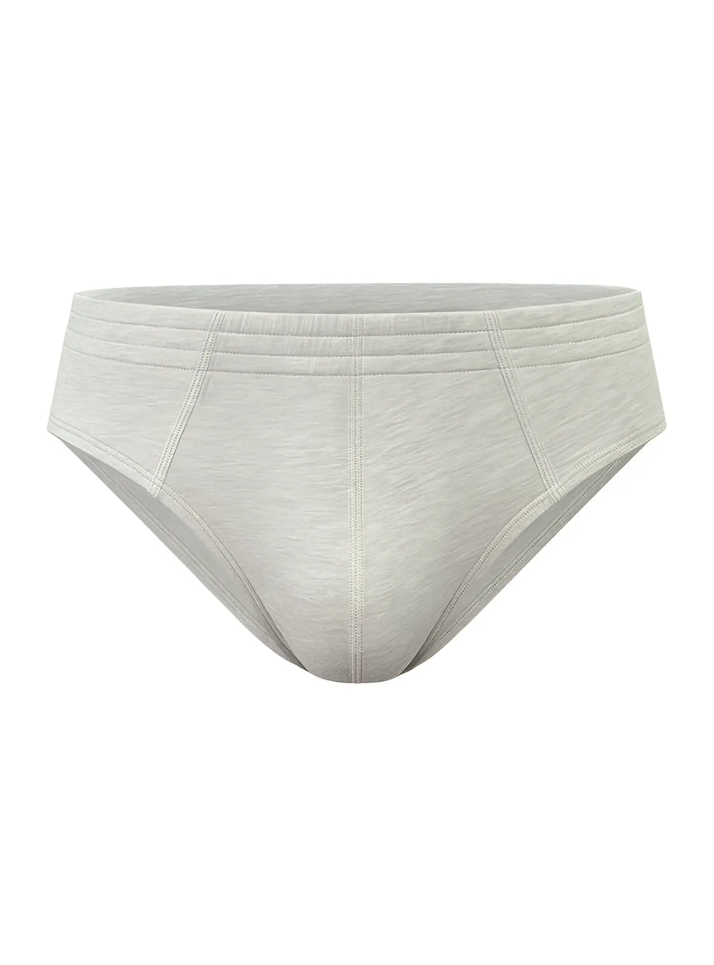 Light gray heathered cotton briefs with tailored fit and subtle seam detailing made from 100 percent cotton