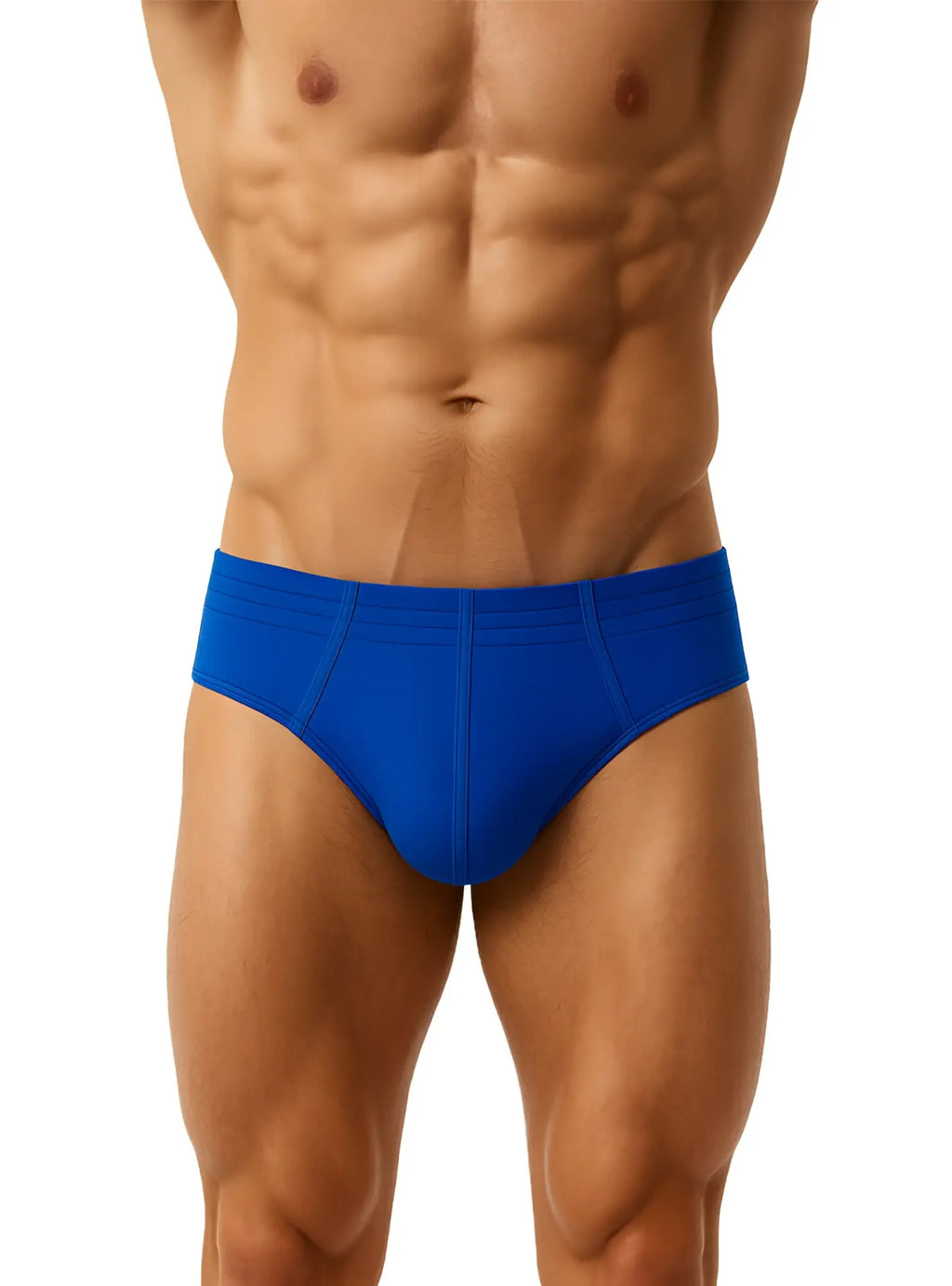 Vibrant royal blue 100% cotton brief with smooth form-fitting fabric and tailored waistband