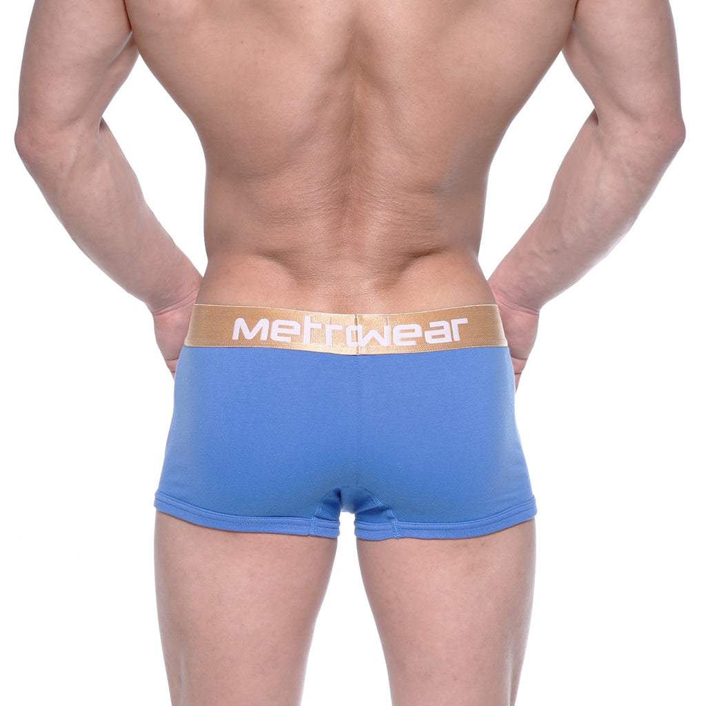 Metro malewear body boxer brief royal blue with gold meltwear logo waistband for comfortable everyday wear