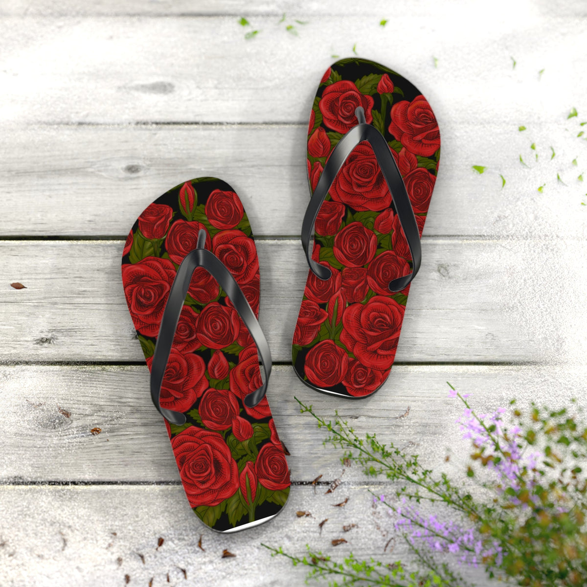 Maris Equi Men's Rozen Red Rose Flip-Flops