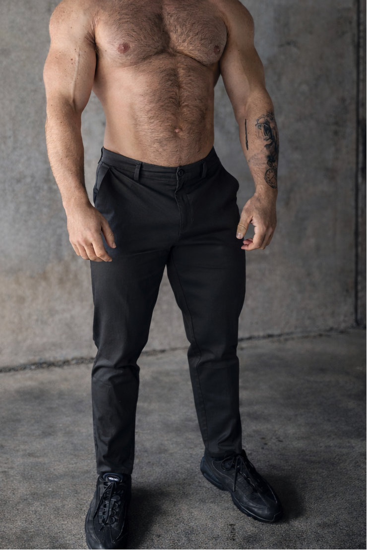 Jed North Men's Men's Fitted Chino Pants - Dark Gray