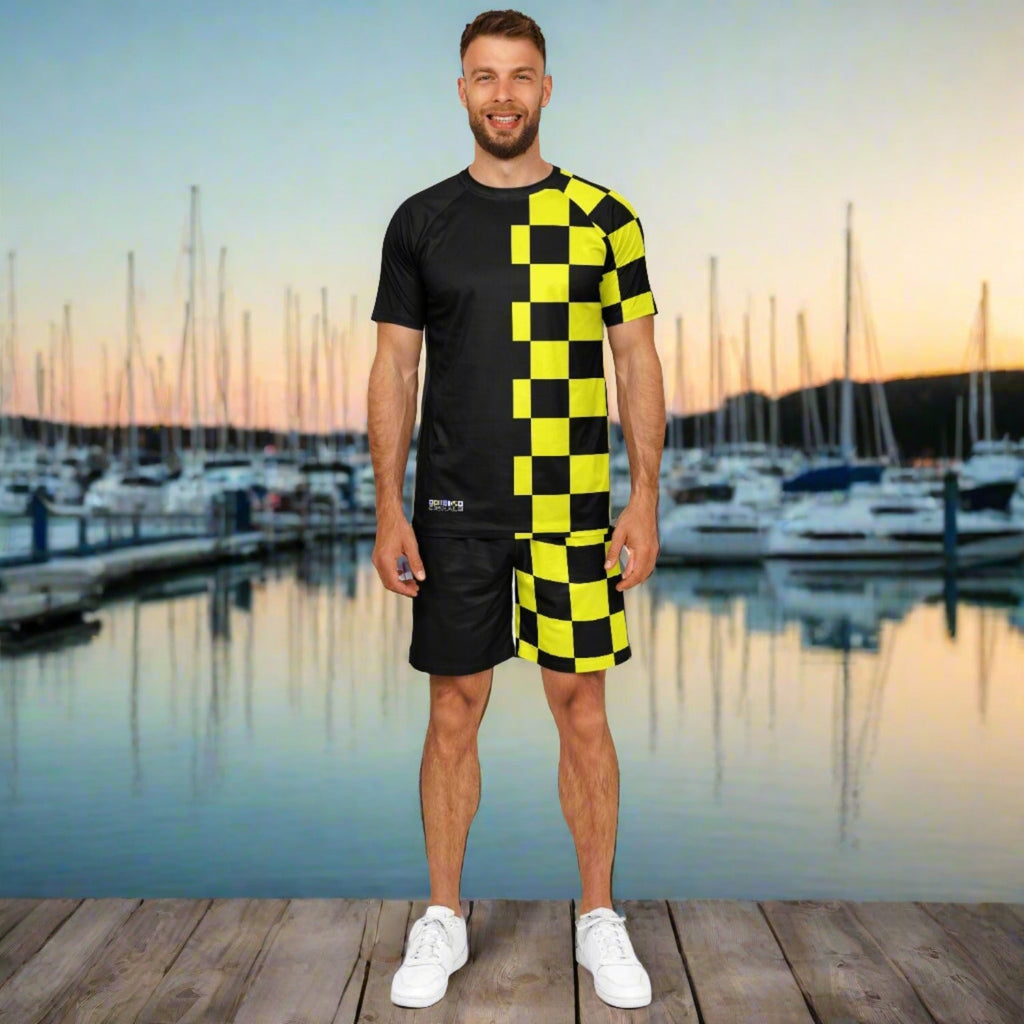 Maris Equi Men's Signals "STOP" Nautical Flag Inspired Shorts And Top Set