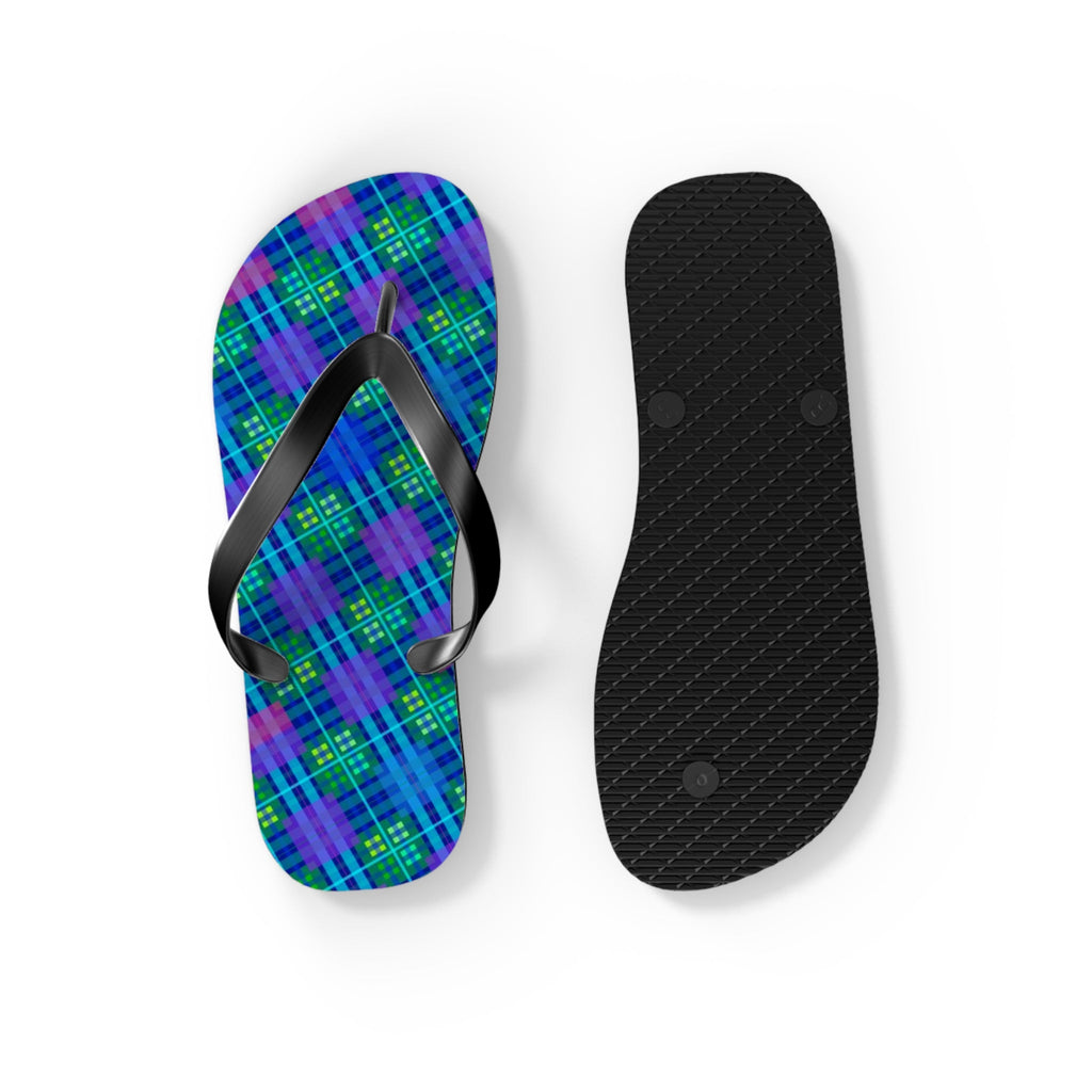 Maris Equi Men's Blue Tartan Flip-Flops