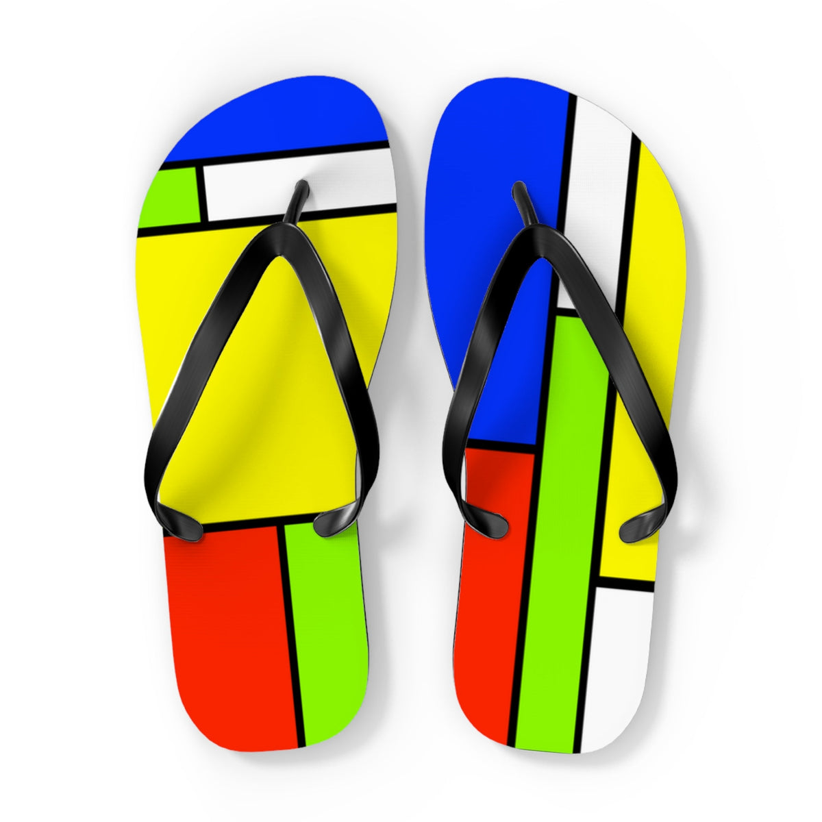 Maris Equi Men's ModRian Mondrian Inspired Flip-Flops